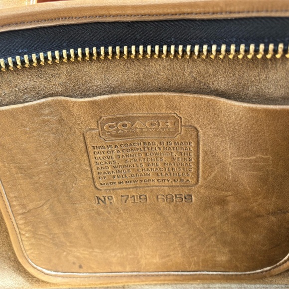 Vintage 1970’s Coach NYC Saddle Handle Clutch Tote - Picture 7 of 8